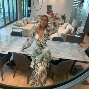 Patbo maxi gown dress tropical print